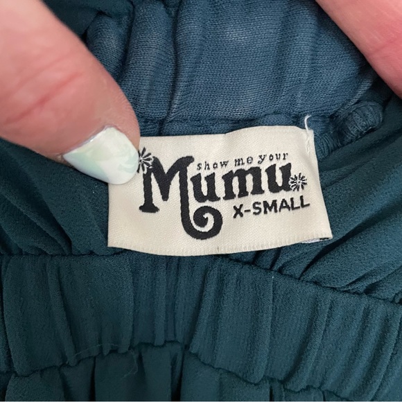 Show Me your Mumu Ava Maxi Dress Deep Jade Crisp - Picture 5 of 6